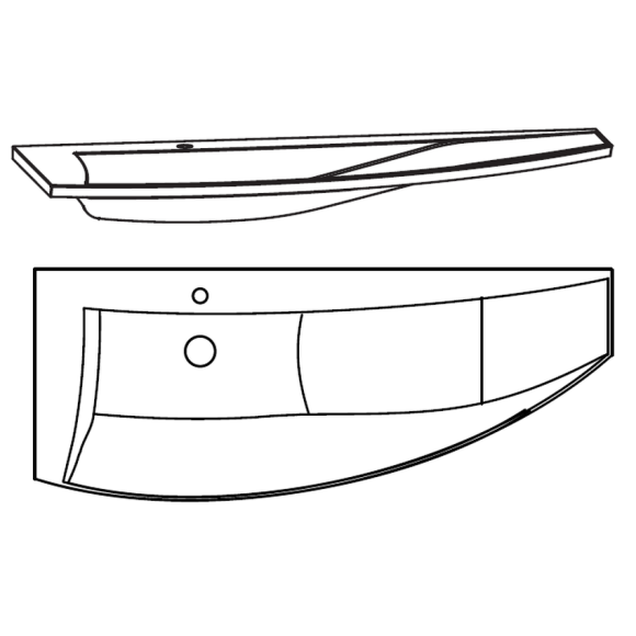 Puris Crescendo Glaswaschtisch mit Ablage, 140 cm