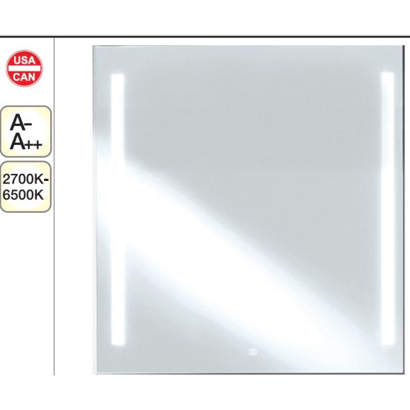 Nobilia LINE-N Spiegel mit vertikalen LED-Lichtfenstern, 120 cm