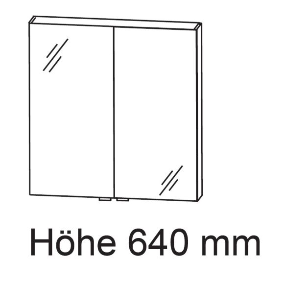 Puris Kera Plan Anbauspiegelschrank, 60 cm