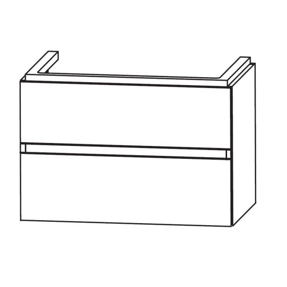 Puris Kera Plan Waschtischunterschrank für iCon, Einzelwaschtisch, grifflos, 120 cm