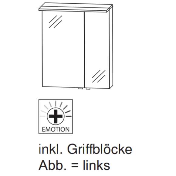 Puris Fine line Spiegelschrank, doppelt verspiegelt, 60 cm