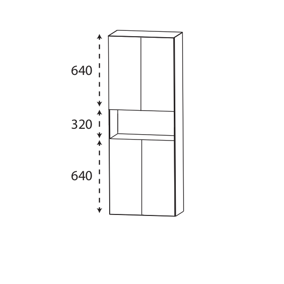 Puris Modern Life Hochschrank mit der Technik Push to open, 60 cm