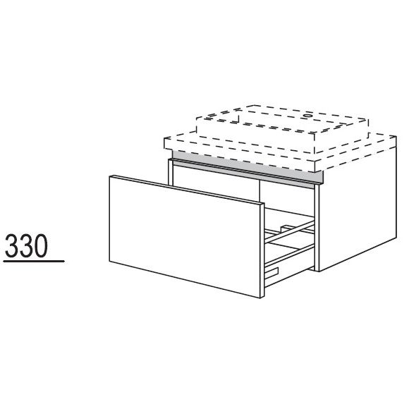 Nobilia LINE-N Badezimmer-Waschtischschrank, 90 cm