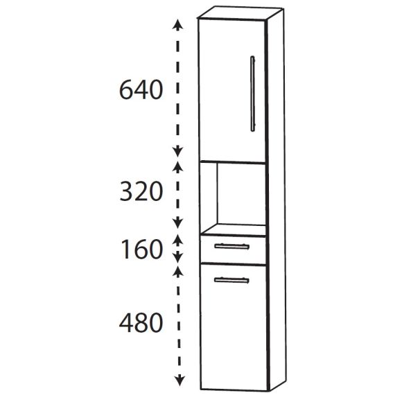 Puris Kera Plan Hochschrank, Tiefe Maßvariabel, 30 cm