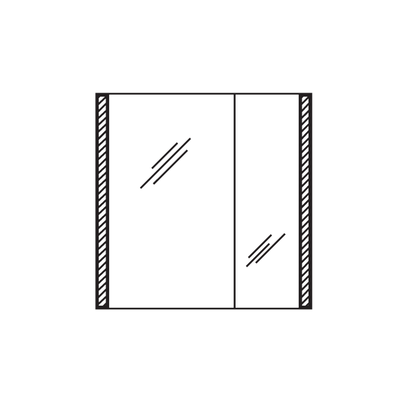 Pelipal Neutrale Spiegelschränke Spiegelschrank mit seitl LED-Profil, 70 cm