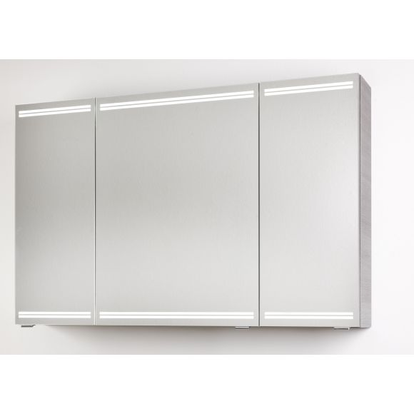 Pelipal PCON Spiegelschrank mit LED im Spiegel, 3 Spiegeltüren, H70, T14 B122 cm