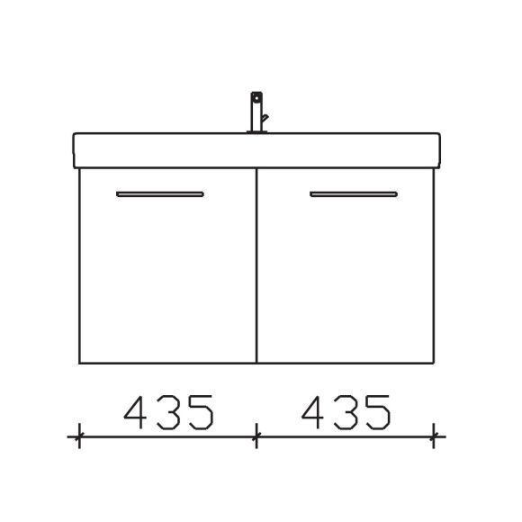 Pelipal Serie 9005 GEBERIT Smyle Square-SET, 90 cm