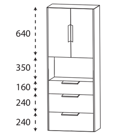 Puris D.Light Hochschrank, 62 cm