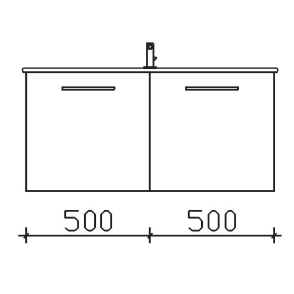 Pelipal Serie 9005 Duravit ME by Starck-SET, Waschtisch mit Unterschrank, 103 cm