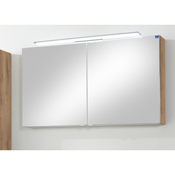 Marlin 3090cosmo Spiegelschrank mit LED-Aufsatzleuchte, 120 cm