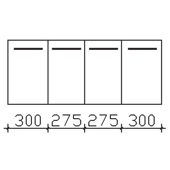 Pelipal Serie 9005 Waschtischunterschrank, 4 Drehtüren, 115 cm 