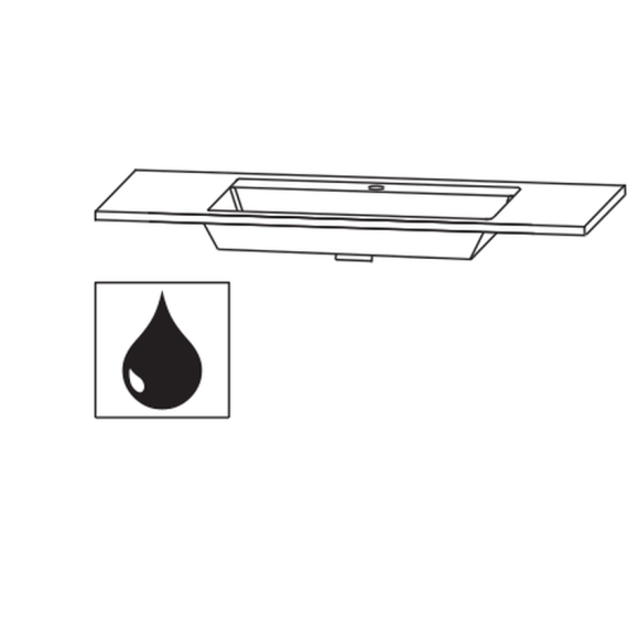 Puris New Xpression Möbelwaschtisch, Glaswaschtisch optiwhite, 123 cm 