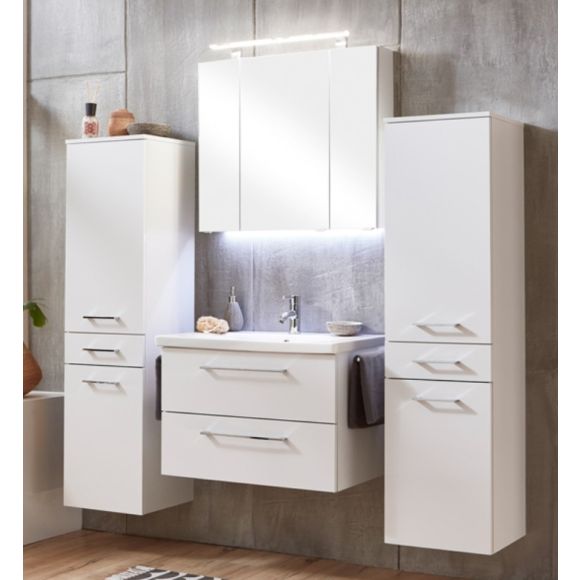 Marlin 3400modern Badmöbel-Set, Spiegelschrank, Waschtisch, Waschtischunterschrank, 80 cm
