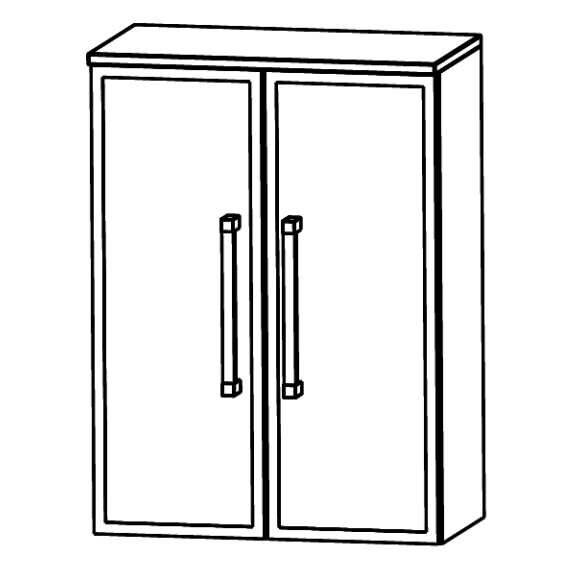 Puris Beimöbel Highboard mit zwei Alu Türen (variabel), 60 cm