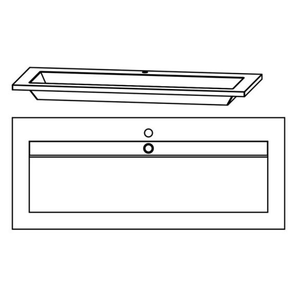 Puris Star Line Mineralguss Waschtisch STONEPLUS inkl. Permanentablauf, 121 cm