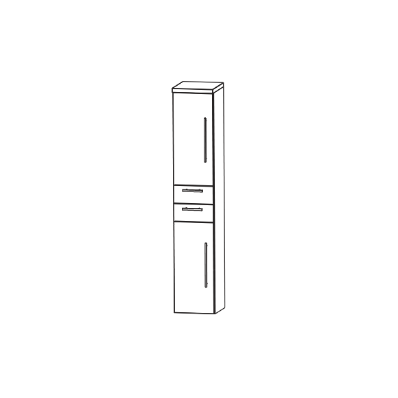 Puris Rounds Hochschrank mit 2 Schubkästen, 30 cm