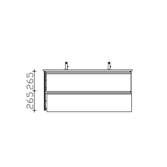 Pelipal Serie 6040 Doppelwaschtischunterschrank mit LED-Profilen, 118 cm