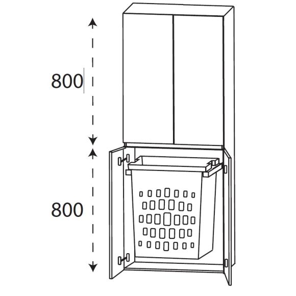 Puris Kera Plan Hochschrank Wäscheauszug, 60 cm