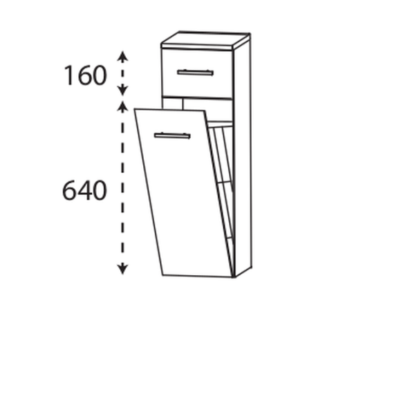 Puris Linea Highboard mit Wäschekippe, 30 cm