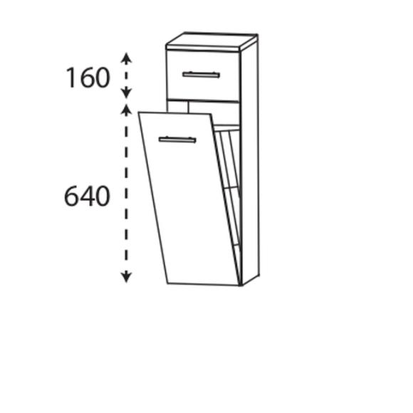 Puris Vuelta Highboard mit Wäschekippe, 30 cm