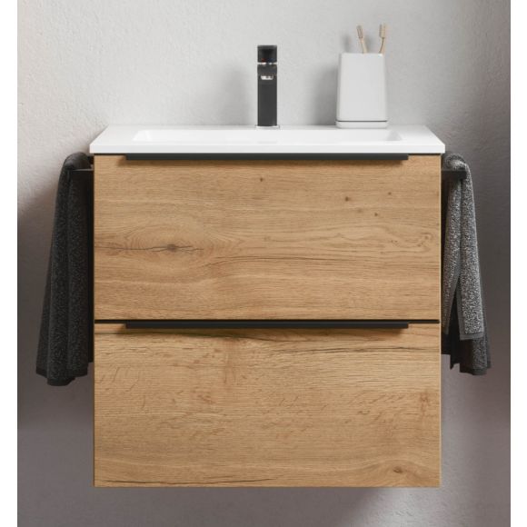 Nobilia Schnell-Lieferprogramm  Waschtisch mit Unterschrank, Eiche Sierra, 60 cm