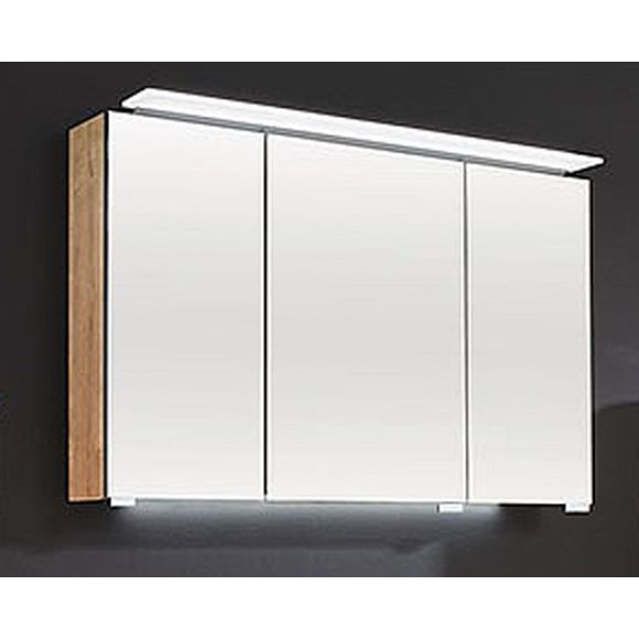 Puris Beimöbel Spiegelschrank inkl. Griffblöcke mit LED-Beleuchtung, 100 cm