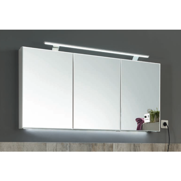 Puris Vuelta Spiegelschrank mit LED-Aufbauleuchte, 120 cm