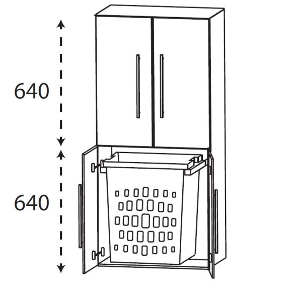 Puris Kera Plan Mittelschrank mit Wäscheauszug, 60 cm