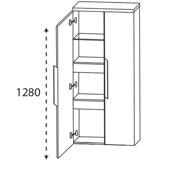 Puris Beimöbel Mittelschrank mit Innenschubkasten, 60 cm