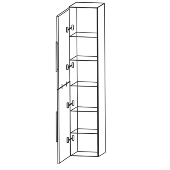 Puris Kera Plan Hochschrank als Besenschrank, 30 cm