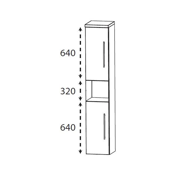 Puris Classic line Hochschrank mit offenem Fach, 40 cm