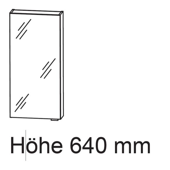 Puris Kera Plan Anbauspiegelschrank, tiefenvariabel, 50 cm