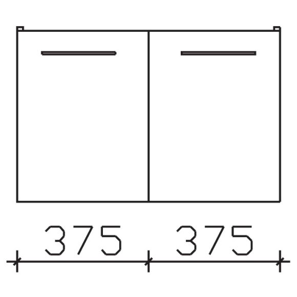 Pelipal Serie 9005 Waschtischunterschrank, 2 Drehtüren, 75 cm