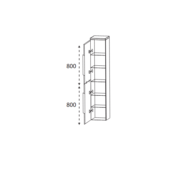 Puris Modern Life Hochschrank als Besenschrank, 40 cm