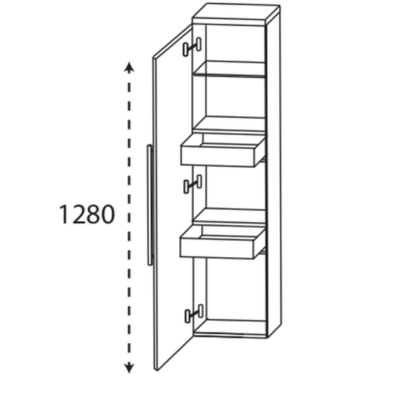 Puris Beimöbel Mittelschrank mit Innenschubkasten, 30 cm