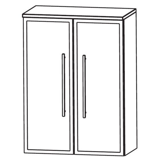 Puris Beimöbel Highboard mit zwei Alu Türen, 60 cm