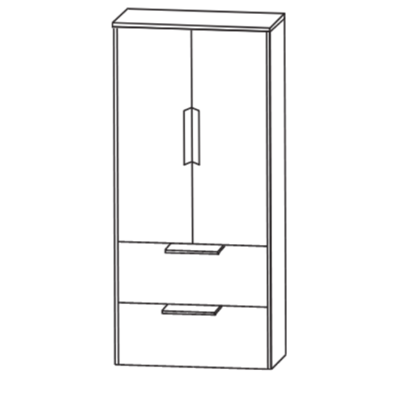 Puris D.Light Mittelschrank mit Auszügen, 62 cm