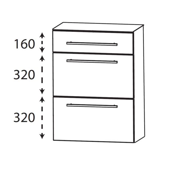 Puris Kera Plan Highboard, Tiefe Maßvariabel. 60 cm