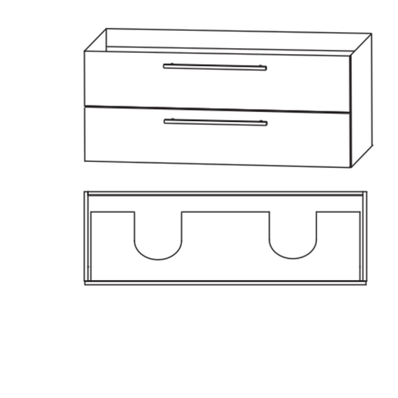 Puris Fresh Waschtischunterschrank für Doppel-Mineralguss- &amp; Glaswaschtische, 120 cm