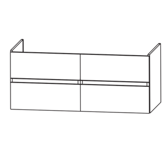 Puris Kera Plan Doppel-Waschtischunterschrank für iCOn, grifflos,  120 cm