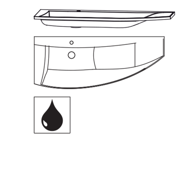 Puris Crescendo Glaswaschtisch, Farbton Optiwhite matt, 140 cm