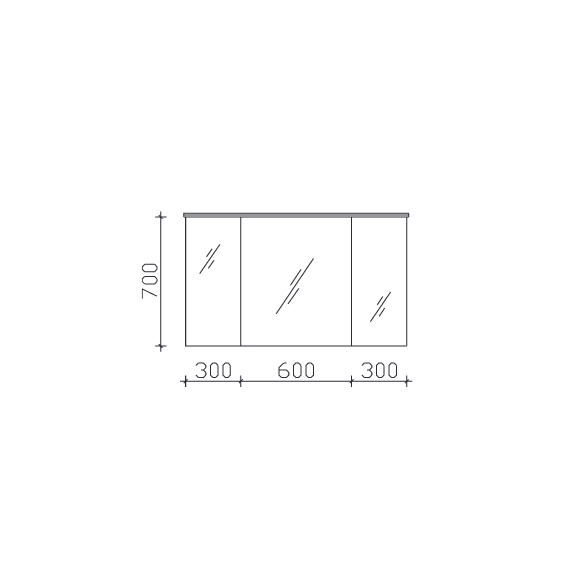 Pelipal Sprint Balto - SPRINT - Spiegelschrank Graphit Struktur quer NB, 120 cm