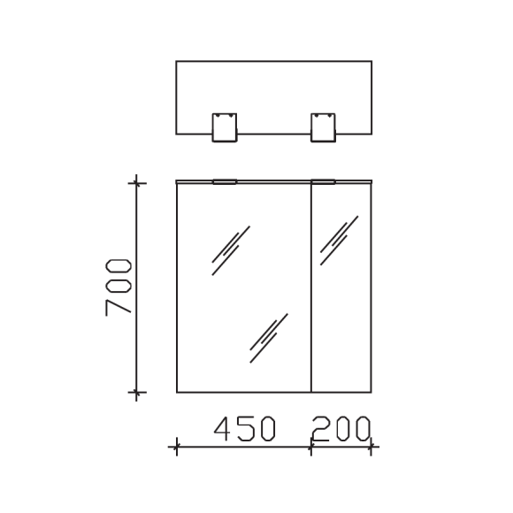 Pelipal Serie 6025 Spiegelschrank, Beleuchtung im Kranz, Steckdose außen, 65 cm