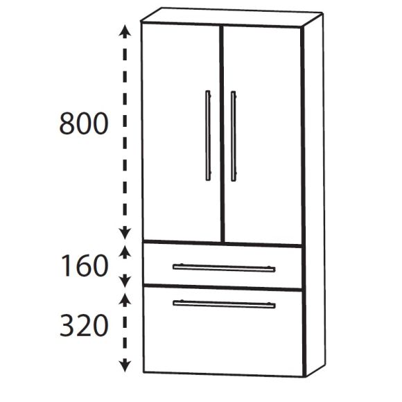 Puris Kera Plan Mittelschrank, 60 cm