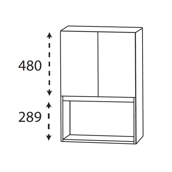 Puris Kera Plan Highboard, Grifflos, 60 cm