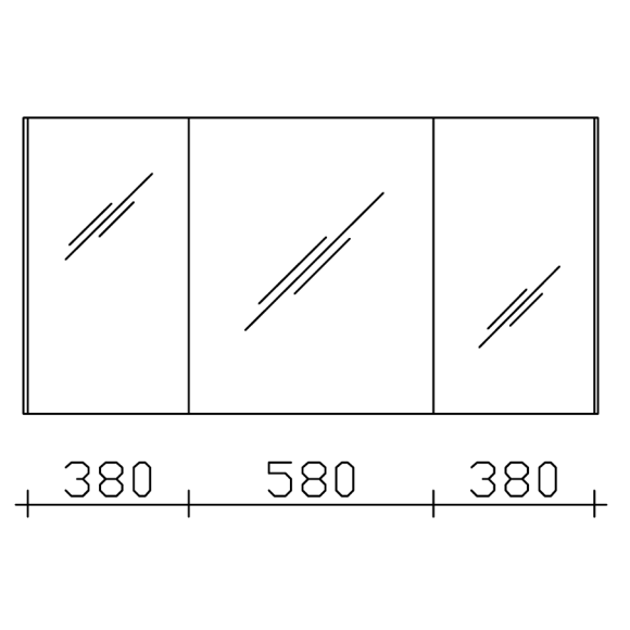 Pelipal PCON Spiegelschrank mit LED, 3 Spiegeltüren, H70, T17 B136 cm