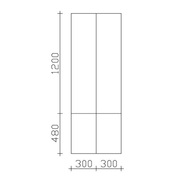 Pelipal PCON Hochschrank, 4 Türen, 60 cm 