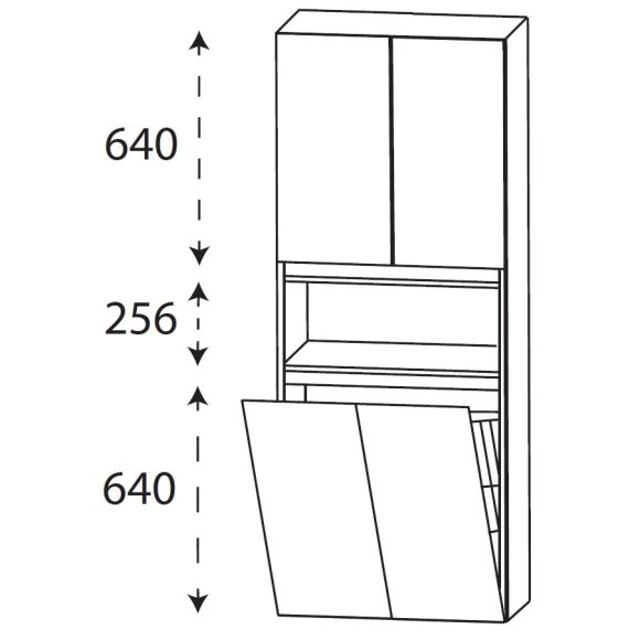 Puris Kera Plan Hochschrank mit Wäschekippe, 60 cm