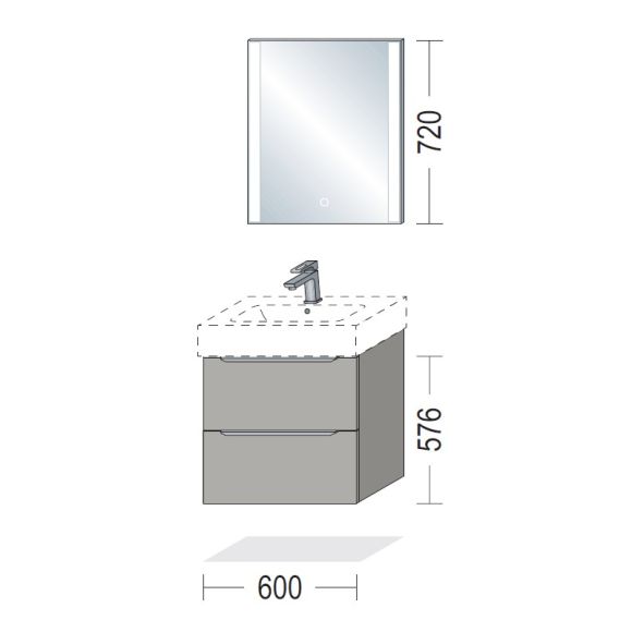 Nobilia LINE-N Badmöbel-Set, 60 cm