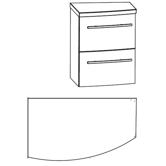 Puris Crescendo Unterschrank , 2 Auszüge mit Evermite-Ablageplatte, 40 cm